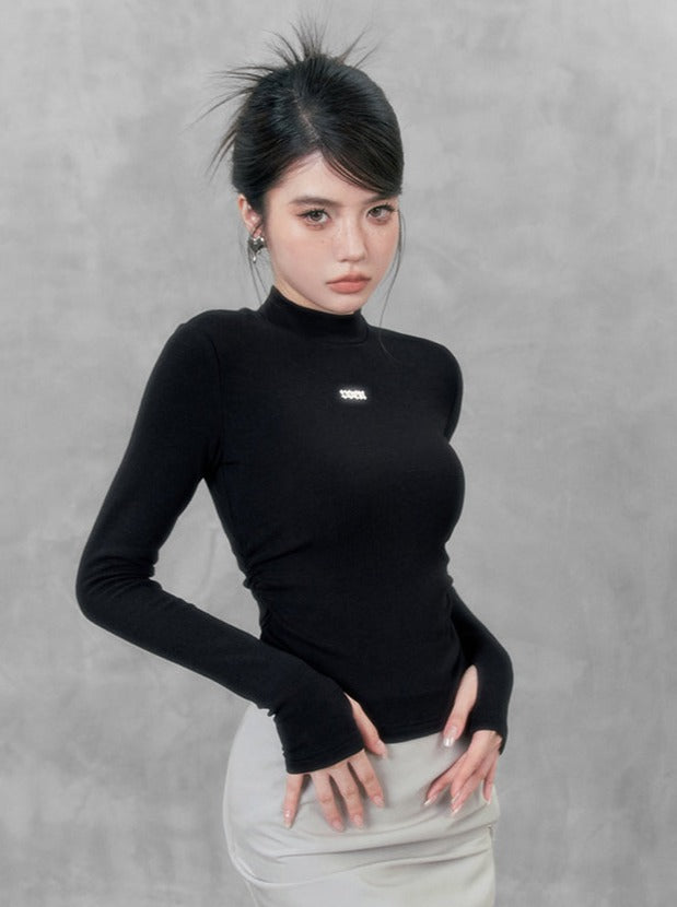 Souffle American Slim Turtleneck Top