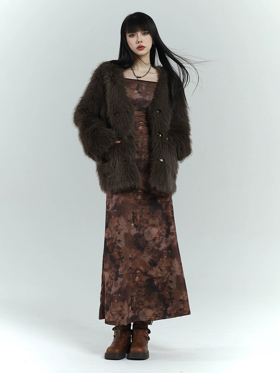 grass fur coat jacket