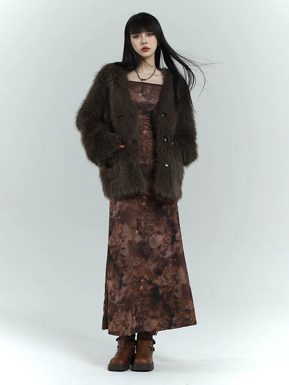 grass fur coat jacket