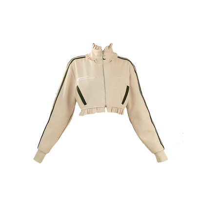 Thickened Crop Top Jacket Set