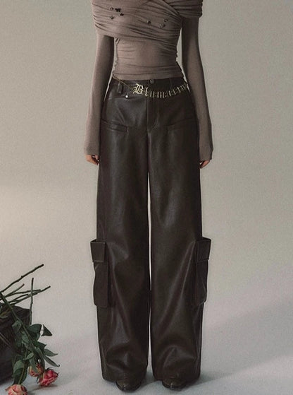 PU leather pants