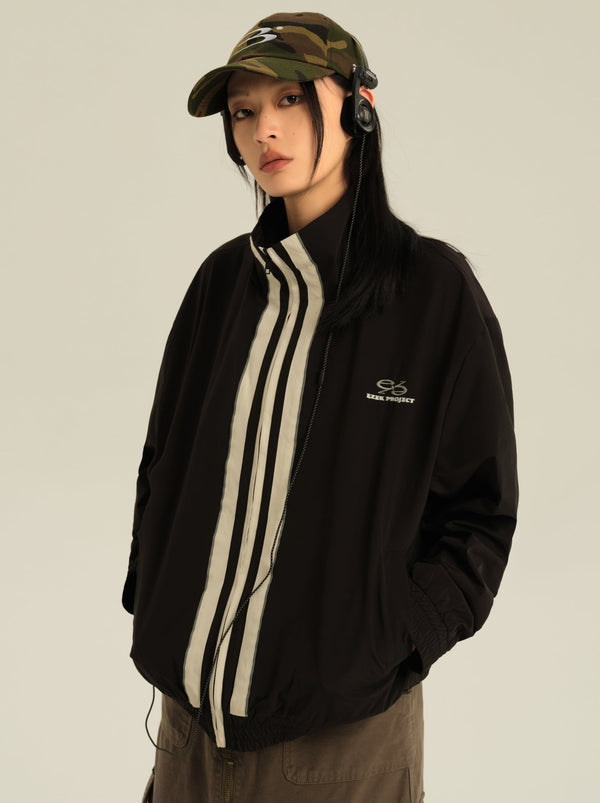 Stripe design blouson