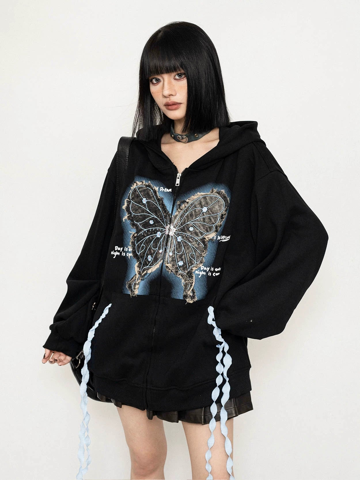 Subculture Hooded Cardigan Sweatshirt Coat