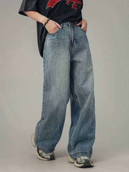 American Retro Drape Jeans Straight Pants