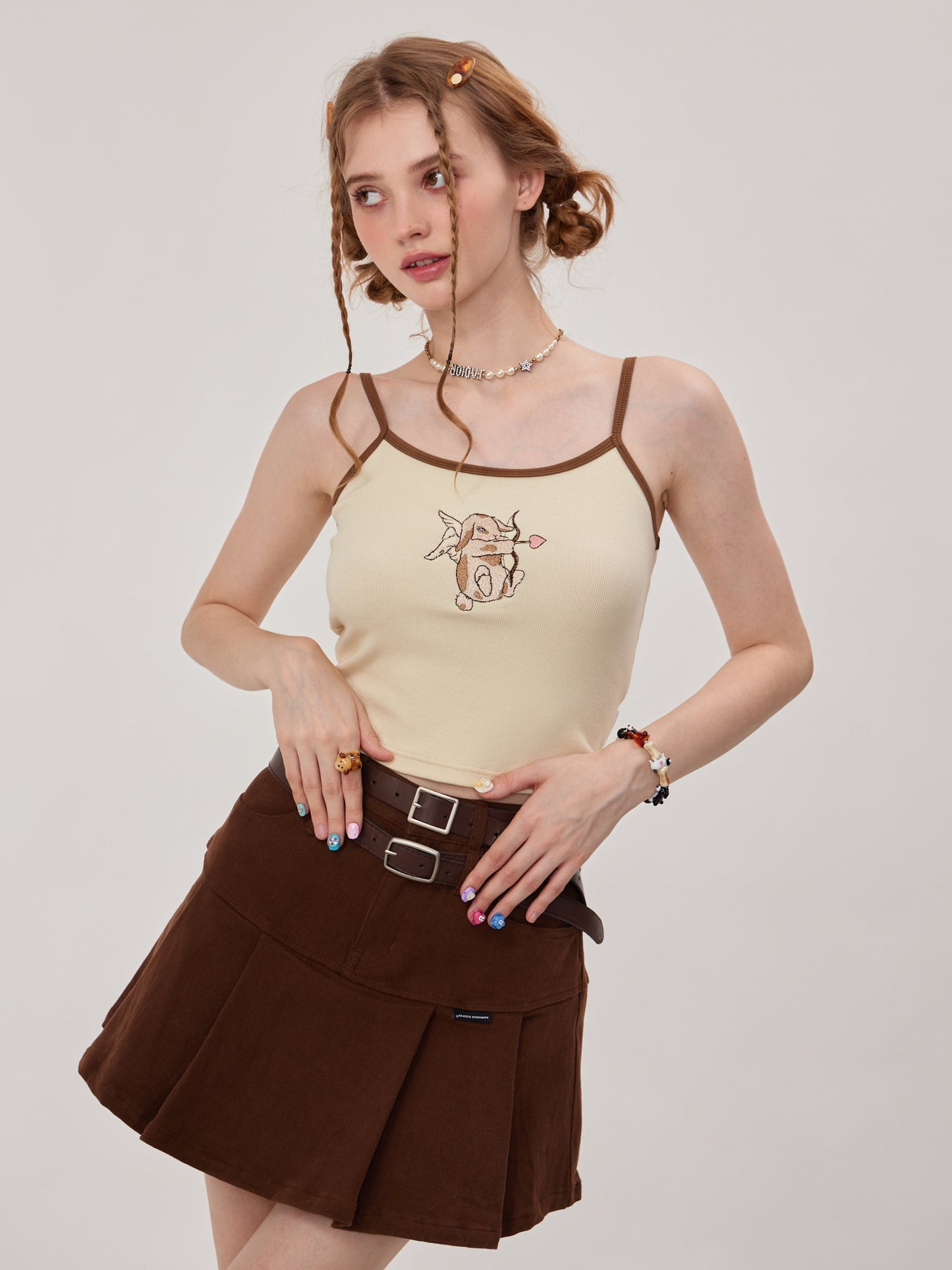 Retro -Cupid -Kaninchen -Camisole