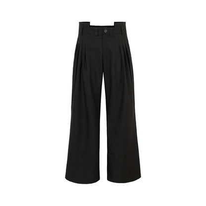 pleated wide-leg suit pants