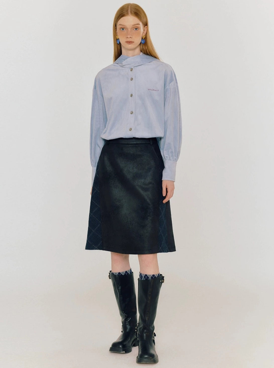 WhyBerry Blue Loose Shirt