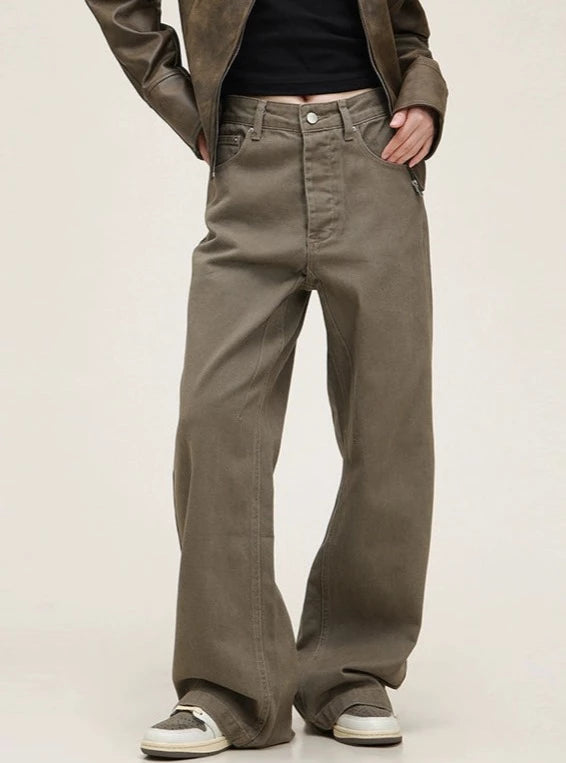 American Retro Drap Slim Jeans Pants