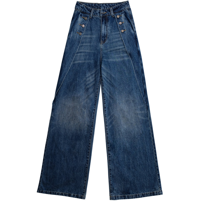 Waisted Straight Trousers Jeans