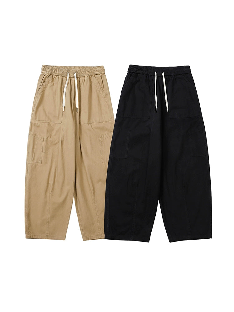 Loose strap straight tube tooling khaki casual pants