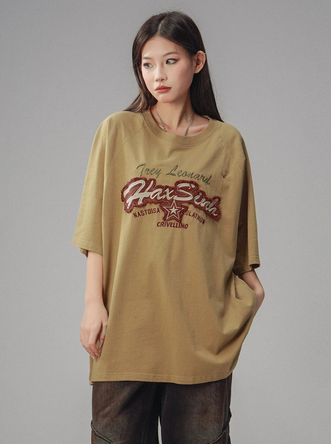 American Vintage Patch Embroidery Top