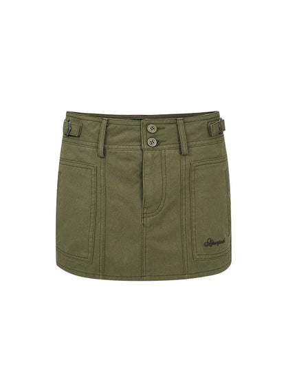 Double Pocket Cargo Cotton Skirt