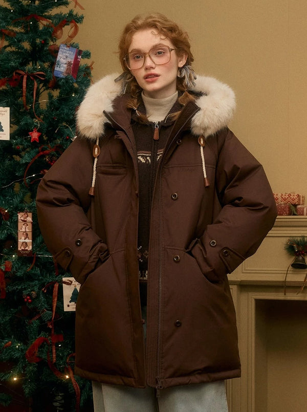 Midi Fur Collar Jacket