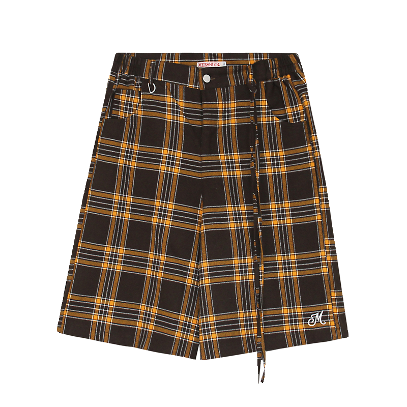 Retro Contrast Plaid Cropped Pants