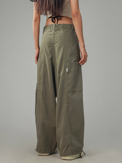 American retro large pocket workwear pants
