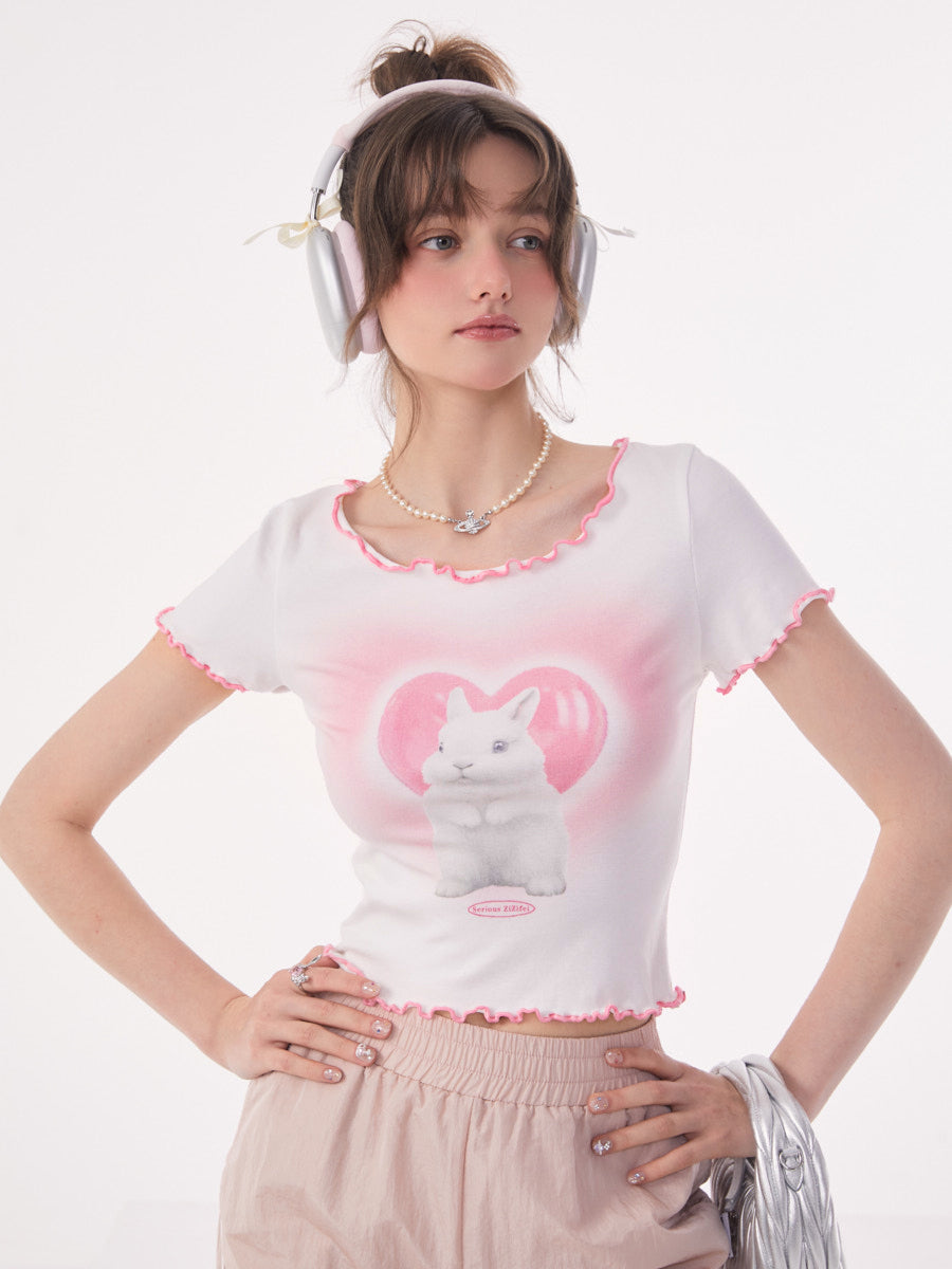 Girl Love Rabbit Short Tops