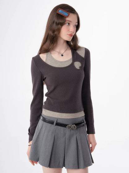 Halter Neck Long Sleeve Knit