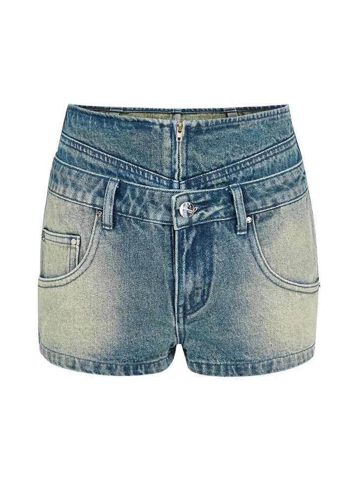 High Waist Slim Denim Shorts  Pants