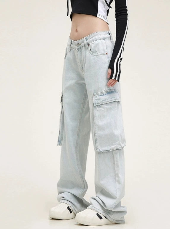 American Large Pocket Denim Pants