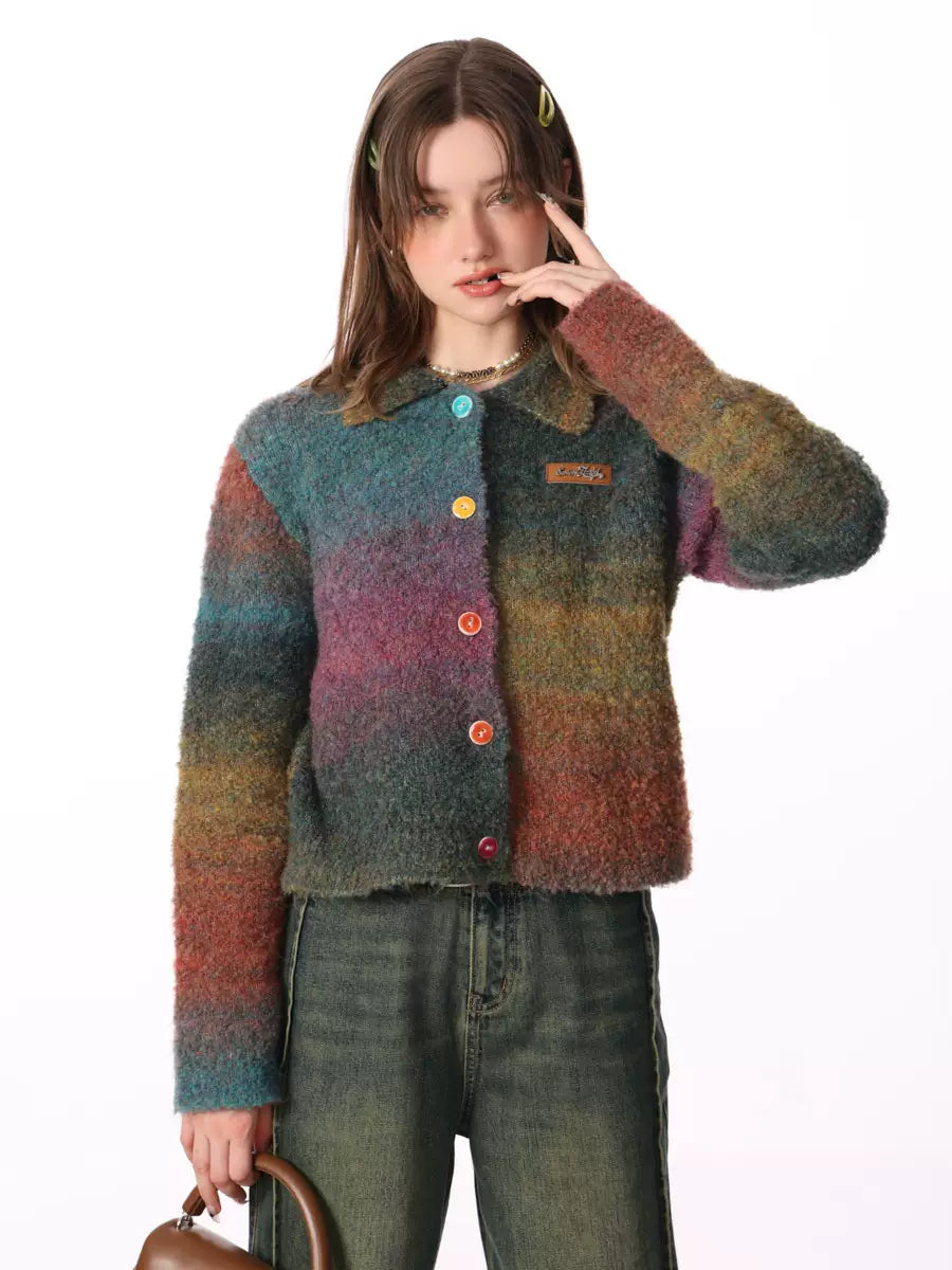 Wool retro cardigan sweater jacket