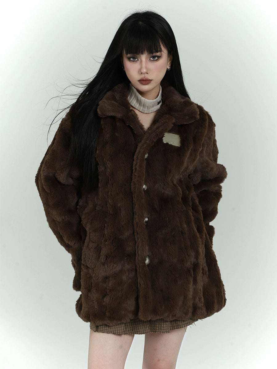 Lamb mid-length padded coat