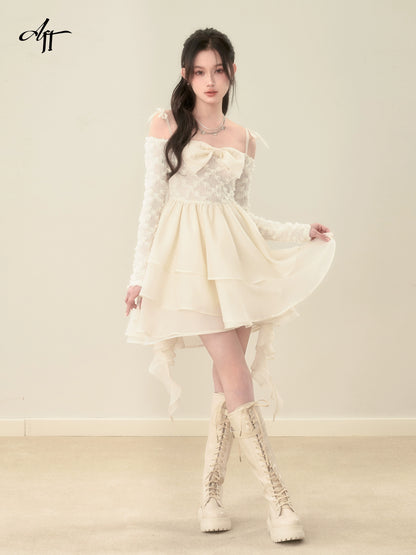 Original Lace Long-sleeved Slip Dress