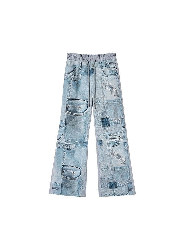 Straight-leg loose denim Trousers