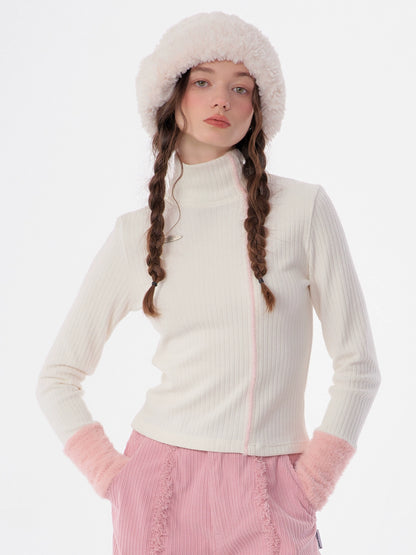 Slim turtleneck knitted top