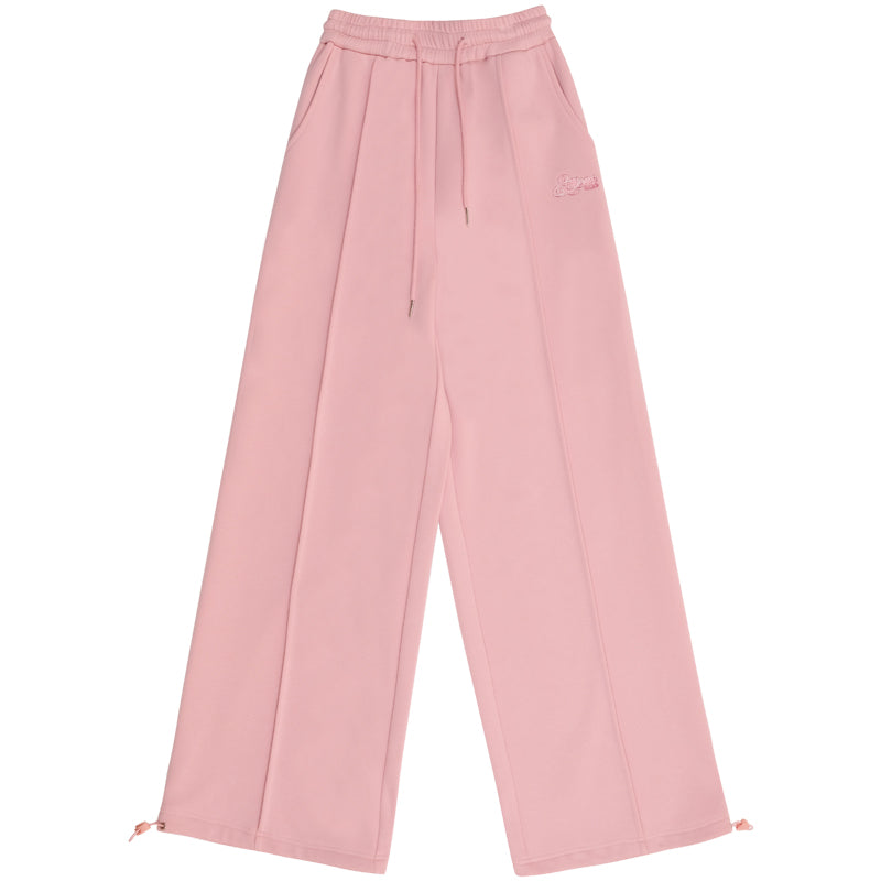 Retro Pink Velvet Wide-leg Pants