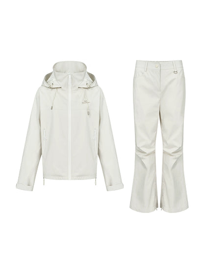 Stand Collar 3-in-1 Jacket and Casual Pants Set