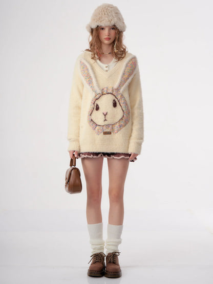 Bunny Girl Apricot Over Knit