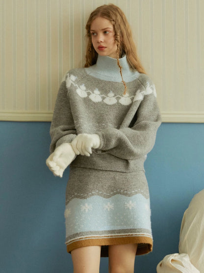 Retro knitted suit