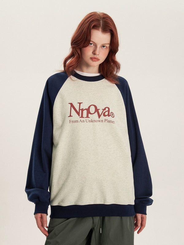 Basic letter raglan weatshirt