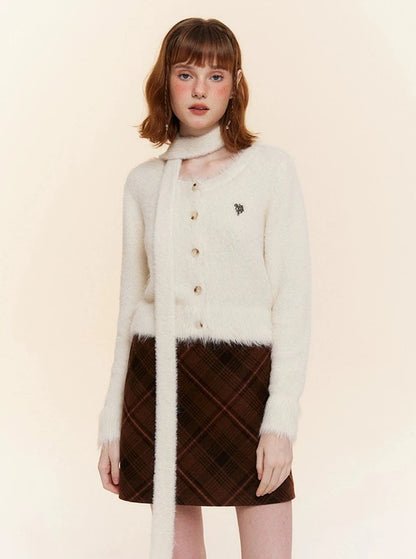 Mink Knitted Cardigan Long Wool Tops