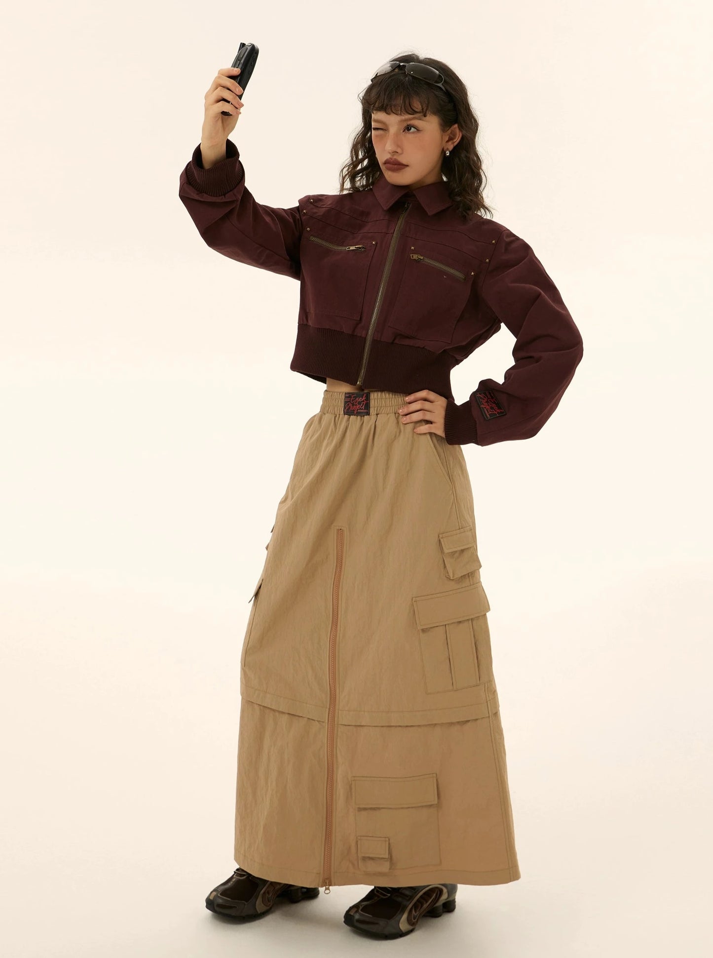 American retro cargo skirt