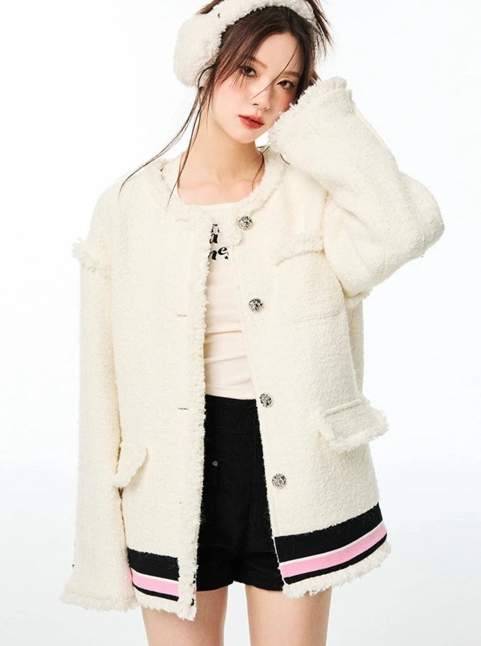 Imitation lamb's wool short coat