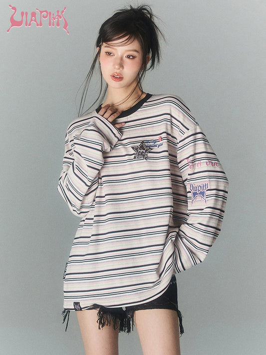 Striped Loose Long Sleeve Top