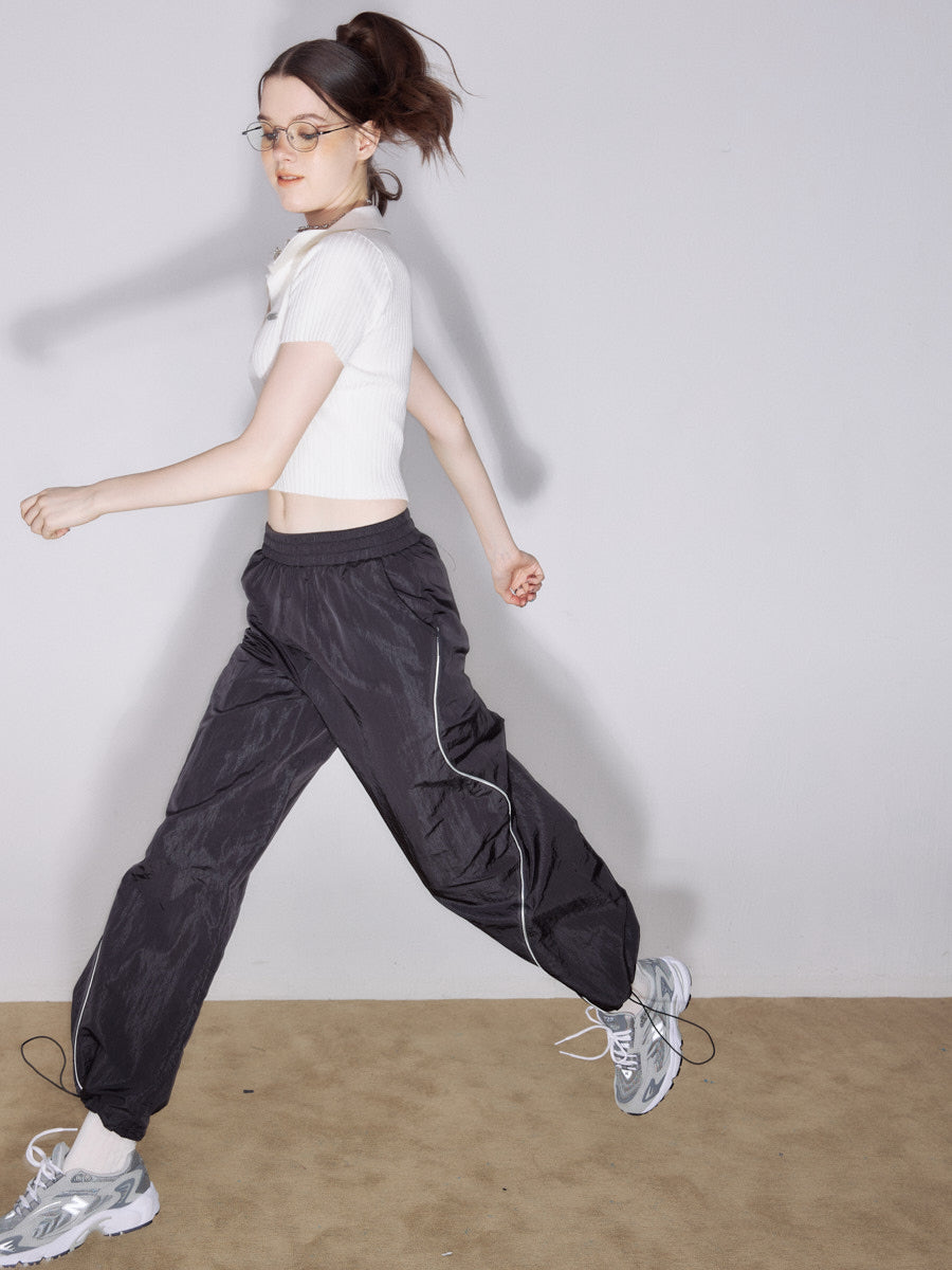 Side Wave Line Nylon Pants