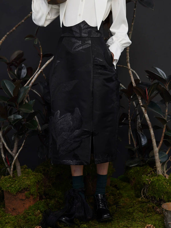 Chinese Style Package Hip Mid-Length Skirt