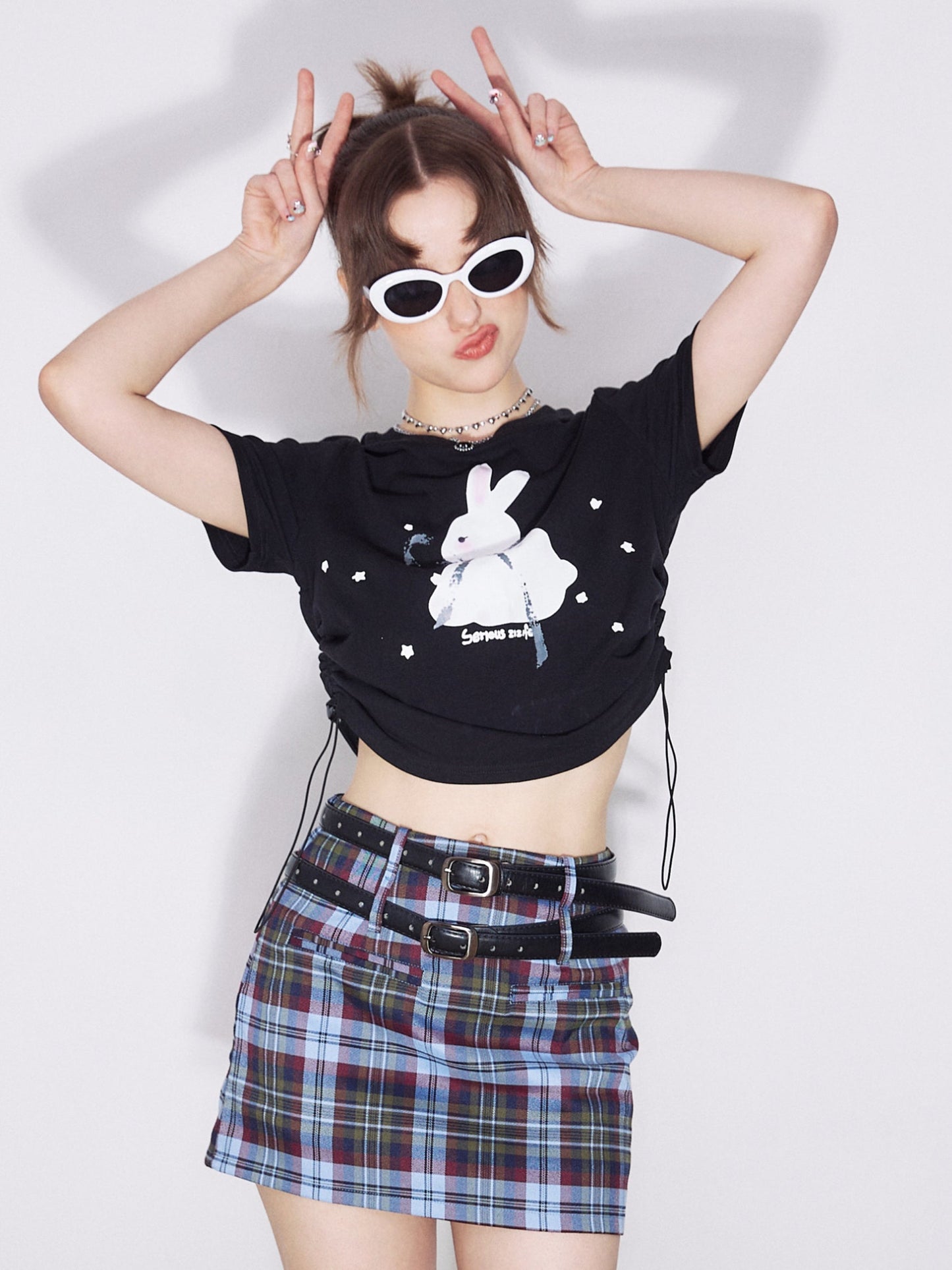 Rabbit Print Pattern Short Tops