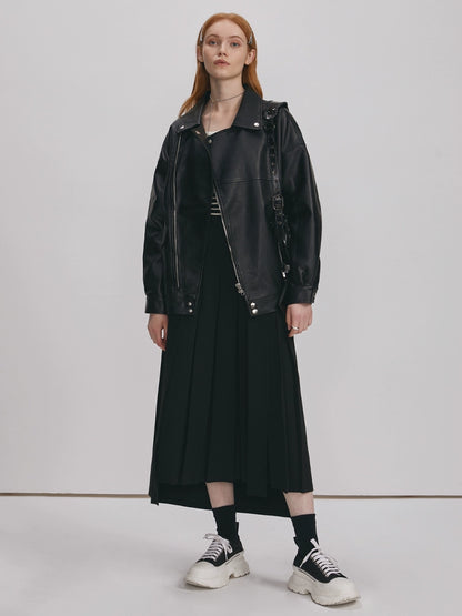 Korean version short leather jacket