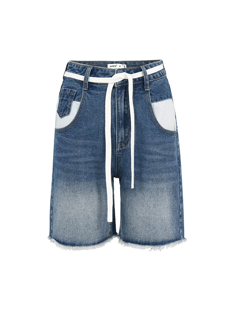 American Big Letter Printed Denim Pants