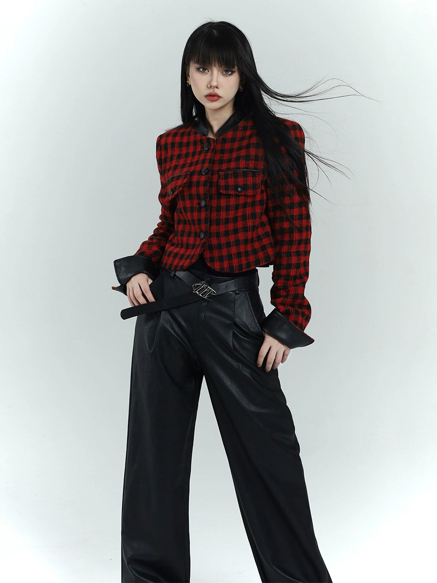 Black PU Leather Pants