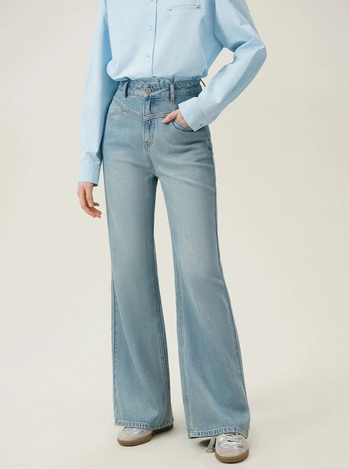 American Retro Straight Waist Straight Pants