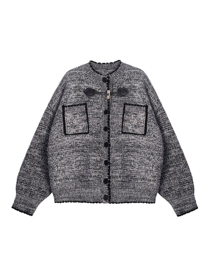 Fungus collar gray sweater tops