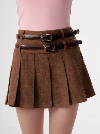 High Waist Slim Pleated Skirt