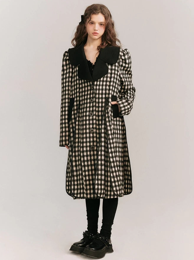 Wool Plaid Warm Coat