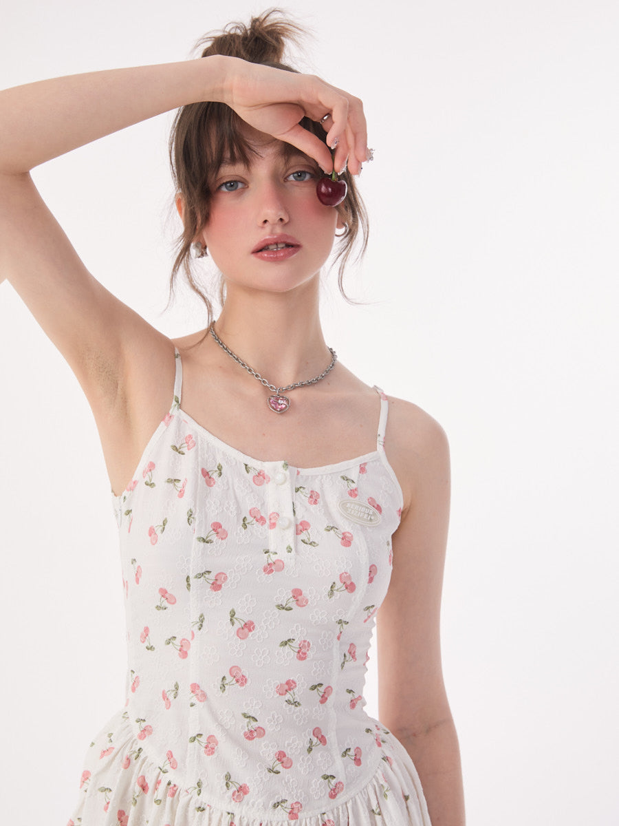 Cherry Flare Camisole Dress