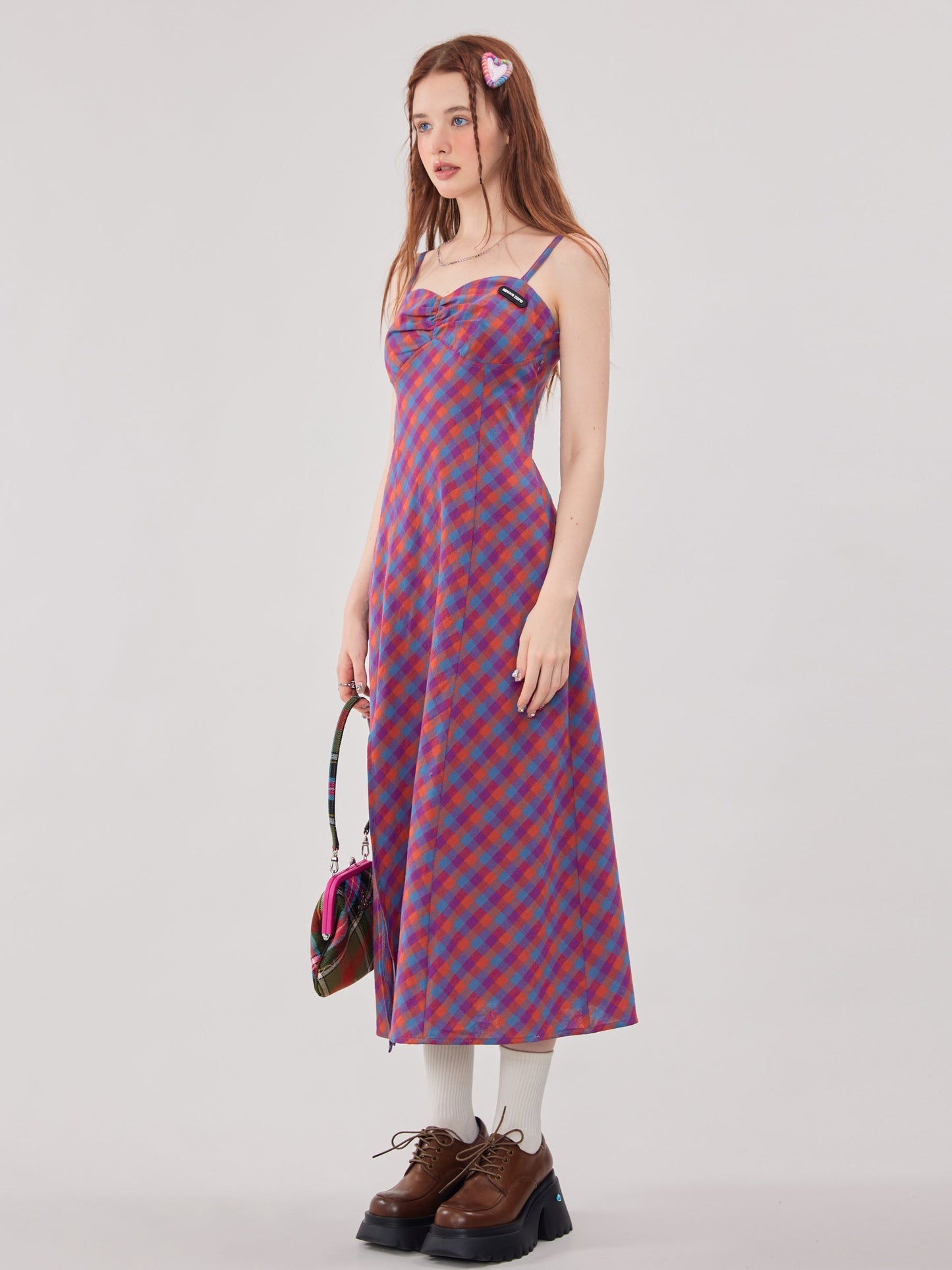 American Retro Plaid Dress