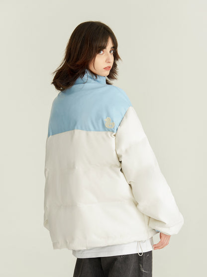 Duck embroidered PU lint jacket